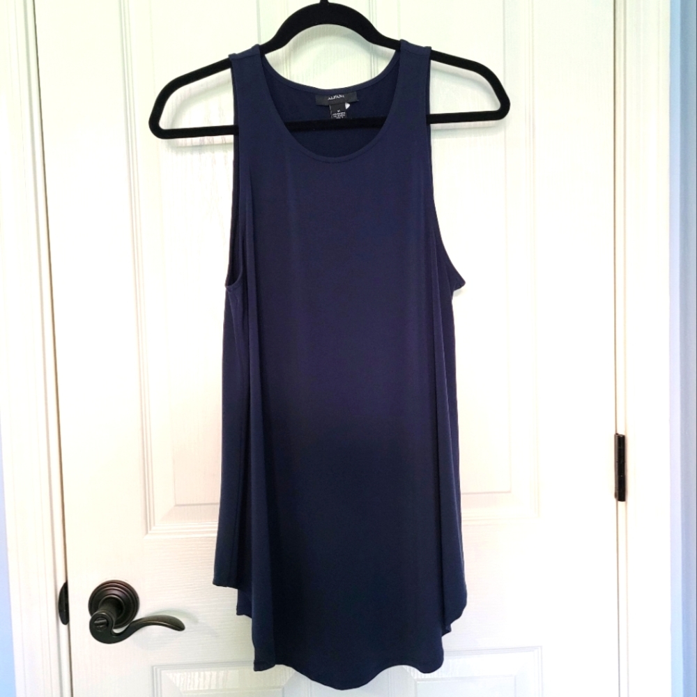 ALFANI navy blue sleeveless tunic dressy